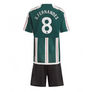 Manchester United Bruno Fernandes #8 Replika Babytøj Udebanesæt Børn 2023-24 Kortærmet (+ Korte bukser)